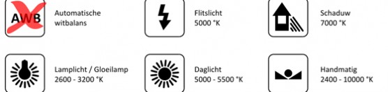 Tip #16; Zet je witbalans vast